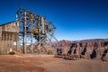 Abandoned cable aerial tramway of mine at Guano Point - Grand Canyon West Rim, Arizona, USA Royalty Free Stock Photo