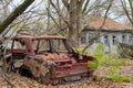 Chernobyl abandoned car in forest