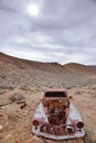 Abandoned car is desert Royalty Free Stock Photo