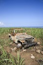 Abandoned Car in Field Royalty Free Stock Photo