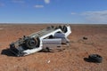 Abandoned car on Stuart highway Australia Outback