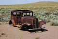 Abandoned car wreck in the desert Royalty Free Stock Photo