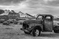 Abandoned car wreck in the ghost town Rhyolite in the Death Valley Royalty Free Stock Photo