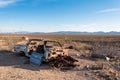 Abandoned car wreck in the ghost town Rhyolite in the Death Valley Royalty Free Stock Photo