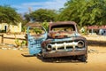 Abandoned car wreck in Solitaire located in the Namib Desert of Namibia Royalty Free Stock Photo