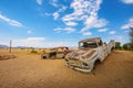 Abandoned car wrecks in Solitaire located in the Namib Desert of Namibia Royalty Free Stock Photo