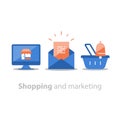 Abandoned cart email remainder, online shopping and marketing strategy, news letter subscription, sales improvement