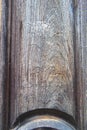 Abandoned castle front wooden door detail Royalty Free Stock Photo