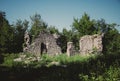 Abandoned castle, ruins of the church of St. Cantianus, Slovenia Royalty Free Stock Photo