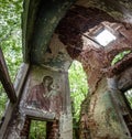 Abandoned Christian Orthodox Church in the village of Gribovo Kaluga region in Central Russia. Royalty Free Stock Photo