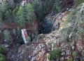 Abandoned chromite mine in forest, aerial view Royalty Free Stock Photo