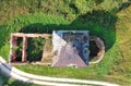 Abandoned church from drone Royalty Free Stock Photo