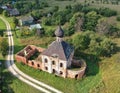 Abandoned church from drone Royalty Free Stock Photo