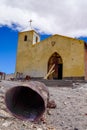 Abandoned church in Mina La Casualidad in the puna desert near Salta, Argentina