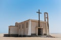 Abandoned church in Namibe, Angola. Typical Portuguese church of Royalty Free Stock Photo