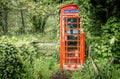 Abandoned classi red phone booth at Highlands, Scotland