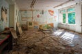 Abandoned Classroom at District 3 School - Pripyat, Chernobyl Exclusion Zone, Ukraine Royalty Free Stock Photo