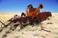 Abandoned combine harvester