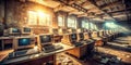 Abandoned Computer Lab A Surreal Journey Through Retro Computings Forgotten Realm