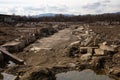 Abandoned construction. Many concrete structures are scattered everywhere.