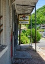 Close up Abandoned corner store Hinton WV USA Summers County