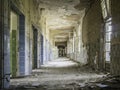 Abandoned corridor in hospital Royalty Free Stock Photo