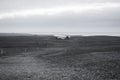 An abandoned crashed plane wreckage