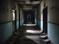 abandoned creepy corridor in building