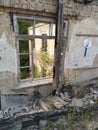 Abandoned crumbling building in the city of Belaya Tserkov