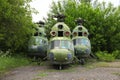 abandoned damaged russian military helicopter Mil Mi-2 Hoplite. broken air copter