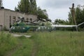 abandoned damaged russian military helicopter Mil Mi-2 Hoplite. broken air copter