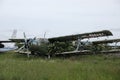 abandoned damaged soviet union military airplane Antonov An-2