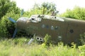 abandoned damaged soviet union military airplane Antonov An-2