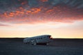 The abandoned DC-3 Airplane on Solheimasandur beach Royalty Free Stock Photo