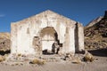 Abandoned and decaying church in San Antonio de Lipez ghost village at the footstep of San Antonio volcano