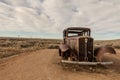 Abandoned Depression Era Car In The Desert Royalty Free Stock Photo
