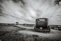 Abandoned Depression Era Car In Desert Royalty Free Stock Photo