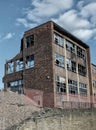 Abandoned derelict commerical office building demolition