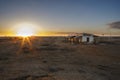 Abandoned derelict house on sunset in Marree, Outback South Australia