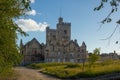 Hartwood Hospital Church with imposing twin clock towers. Lanarkshire, Scotland