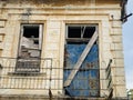 Abandoned , deserted house with stairs in Constanta city Romania Royalty Free Stock Photo