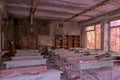 Abandoned and destroyed classroom in Prypiat - Chernobyl