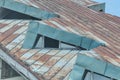 Deteriorated roof detail Royalty Free Stock Photo