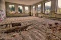 Abandoned devastated room Royalty Free Stock Photo