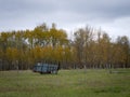 Abandoned Dilapidated Farm Trailer in northern Minnesota Royalty Free Stock Photo