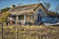 Abandoned, dilapidated farmhouse in rural Texas.