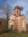 Abandoned, dilapidated orthodox chapel at the city cemetery, Jagodina, Serbia