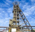 Abandoned disused mine shaft head gear