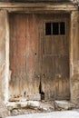 Old dirty wooden door locked Europa Royalty Free Stock Photo