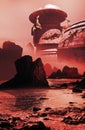Abandoned station on alien planet